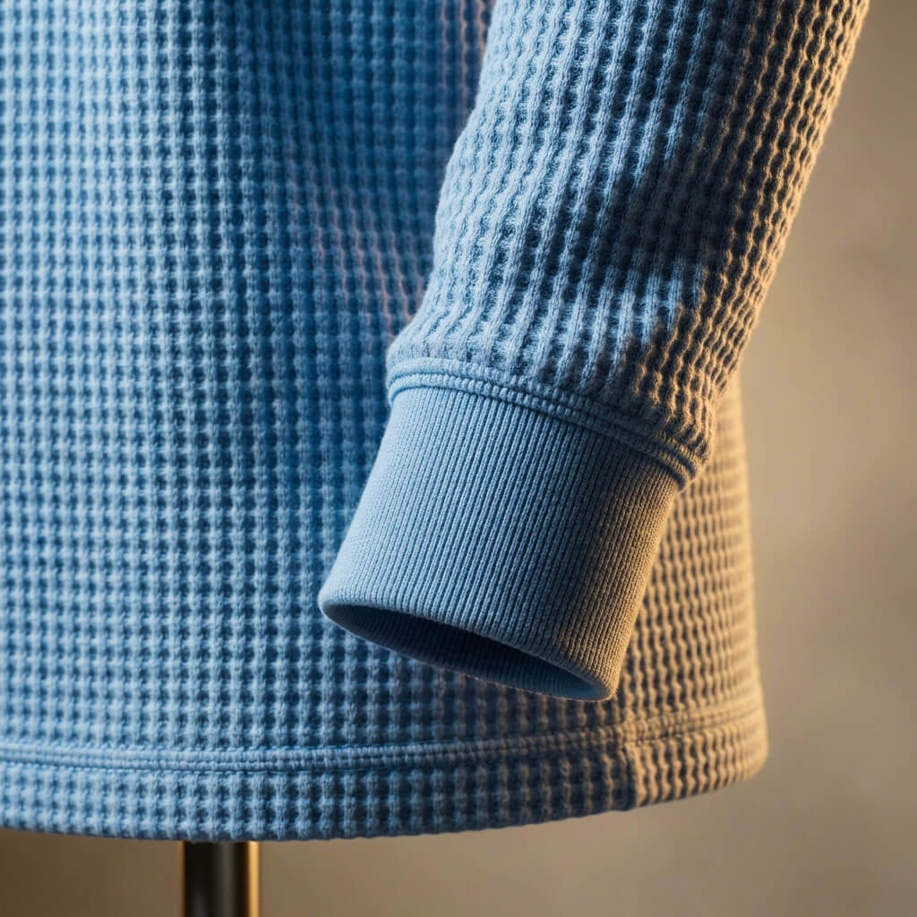 Men's Waffle Knit Shirt with V-Neck for Everyday Wear
