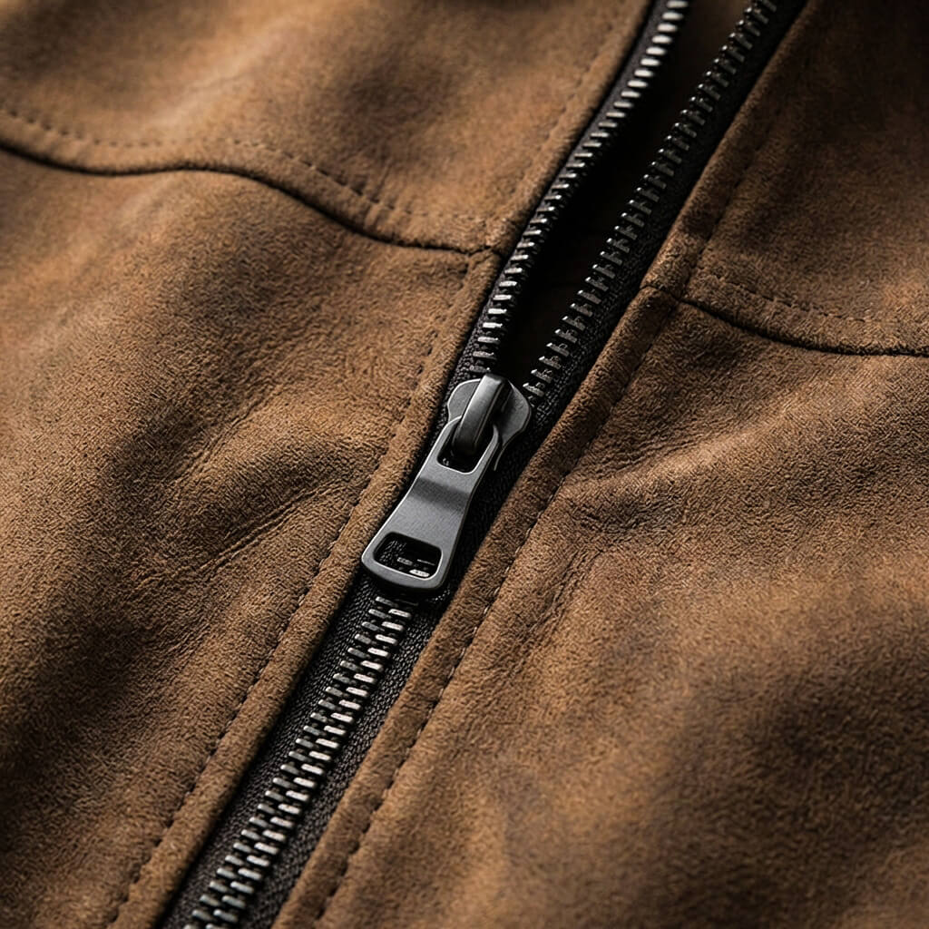 Men's Retro Leather Jacket with Aged Patina for Classic Look