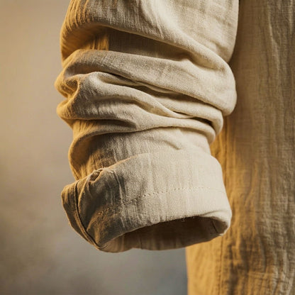 Men's Cotton-Linen Hooded Jacket for Spring Days Outdoors