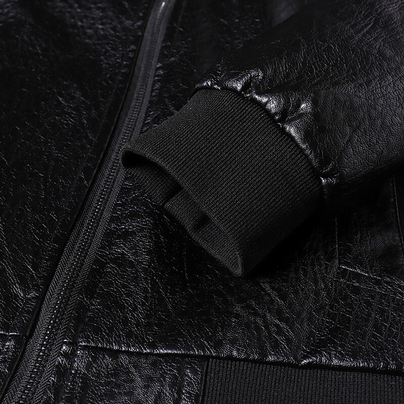 Men's Leather Jacket with Textured Finish for Everyday Style