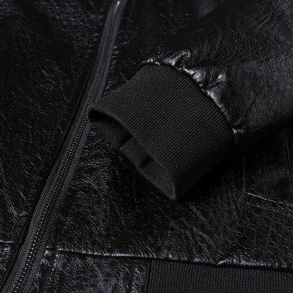 Men's Leather Jacket with Textured Finish for Everyday Style
