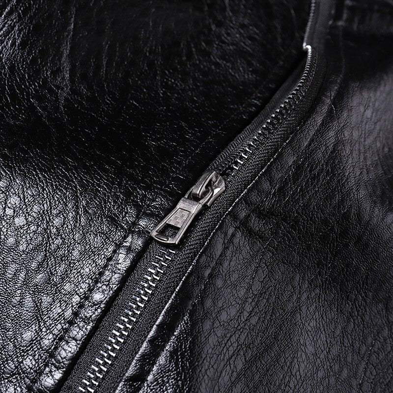 Men's Leather Jacket with Textured Finish for Everyday Style