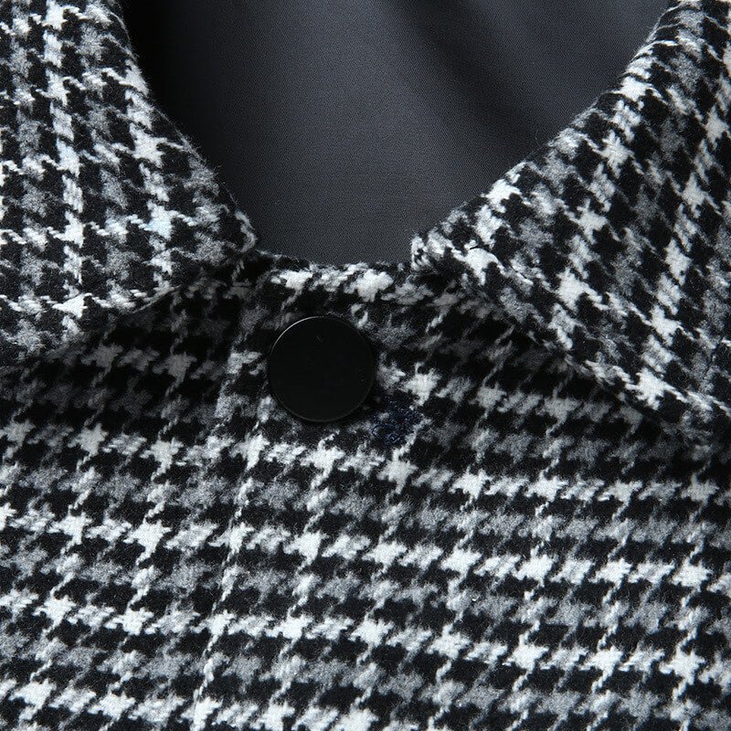 Men's Houndstooth Jacket with Soft-touch for Casual