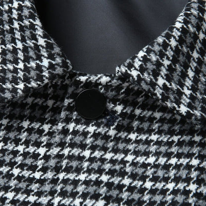Men's Houndstooth Jacket with Soft-touch for Casual