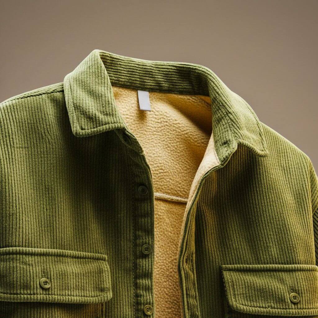 Men's Corduroy Jacket with Sherpa Lining for Winter - Casual Jacket