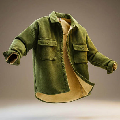 Men's Corduroy Jacket with Sherpa Lining for Winter - Casual Jacket