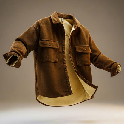 Men's Corduroy Jacket with Sherpa Lining for Winter - Casual Jacket