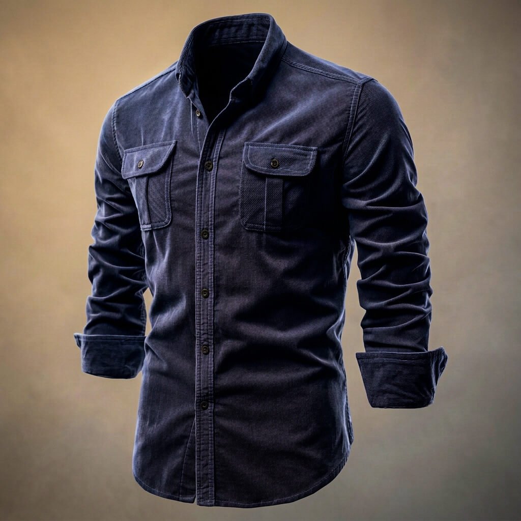 Men's Corduroy Jacket with Soft-Press for Smart Casual - Casual Shirt