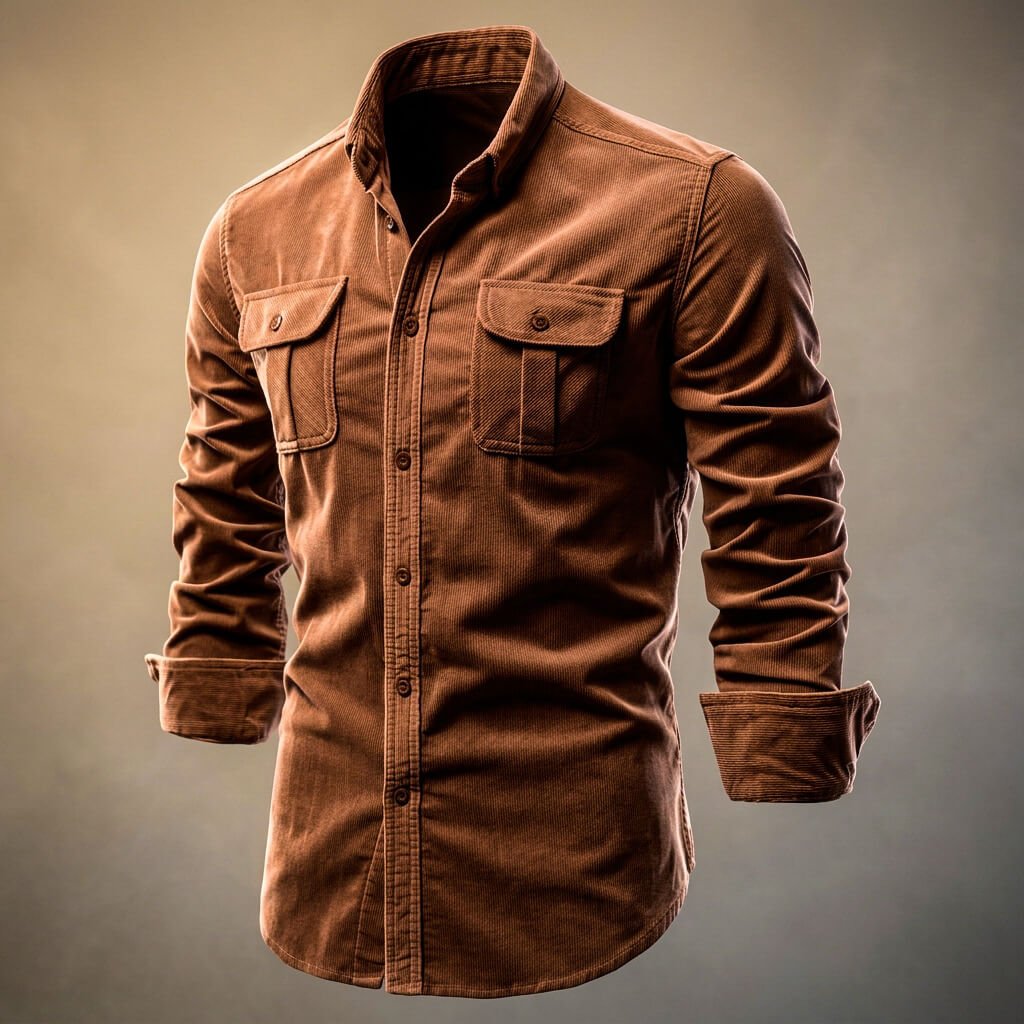 Men's Corduroy Jacket with Soft-Press for Smart Casual - Casual Shirt