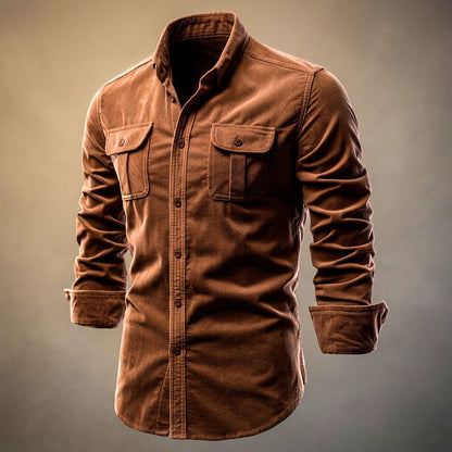 Men's Corduroy Jacket with Soft-Press for Smart Casual - Casual Shirt