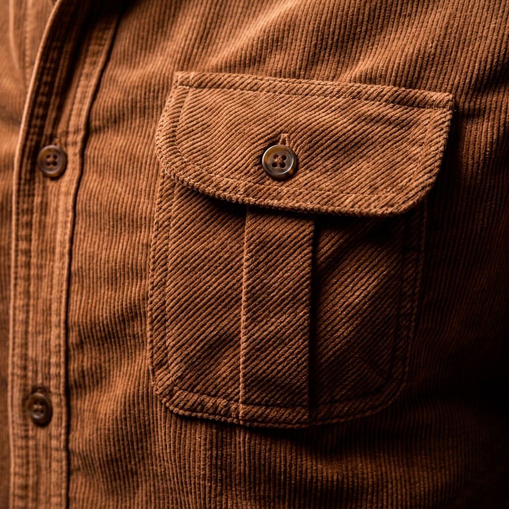 Men's Corduroy Jacket with Soft-Press for Smart Casual - Casual Shirt