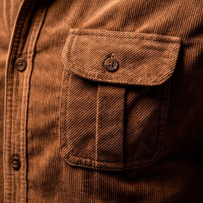 Men's Corduroy Jacket with Soft-Press for Smart Casual - Casual Shirt