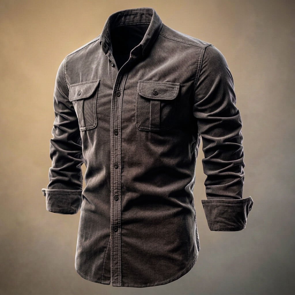 Men's Corduroy Jacket with Soft-Press for Smart Casual - Casual Shirt