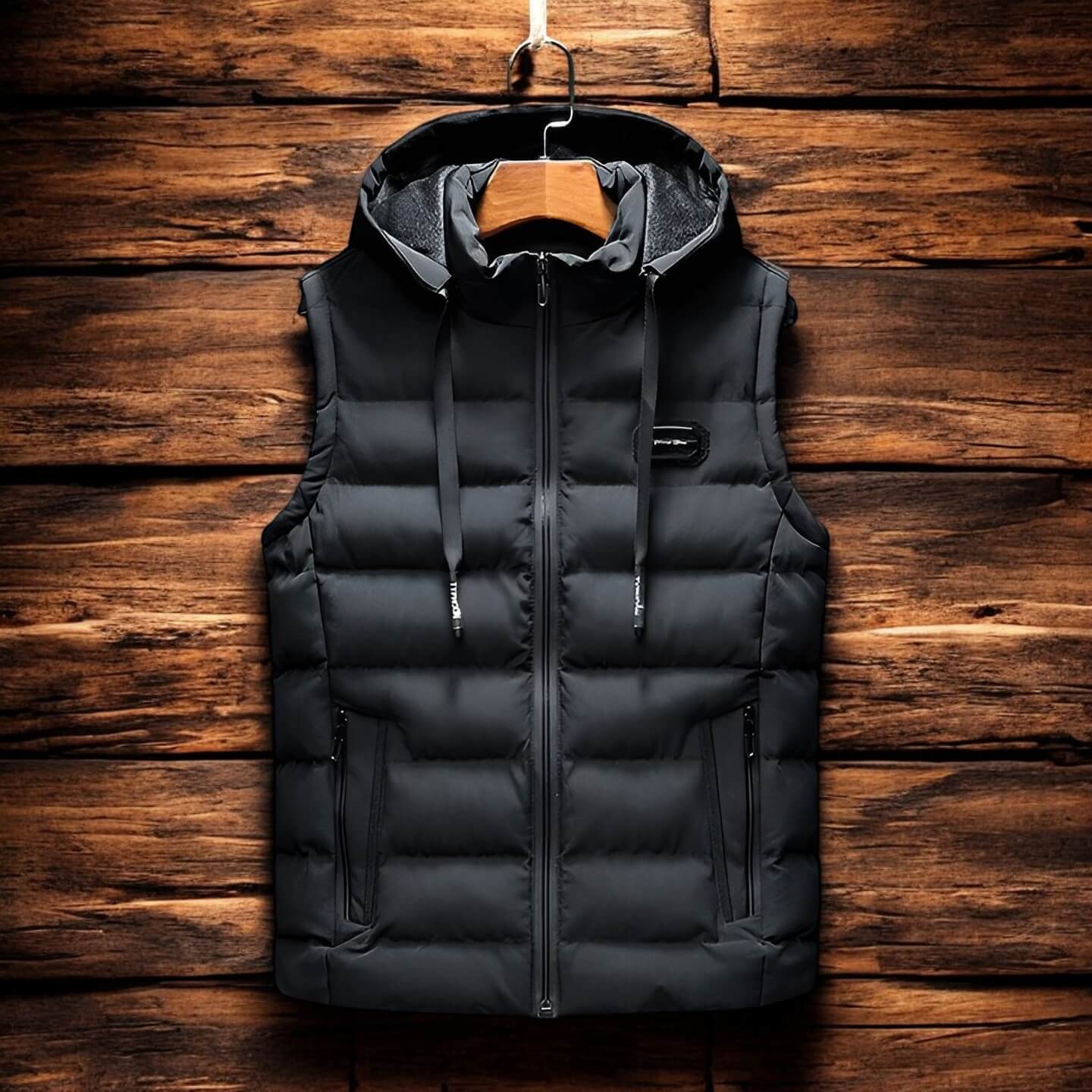 Men's Hooded Vest with Insulation for Autumn Layering - puffer vest