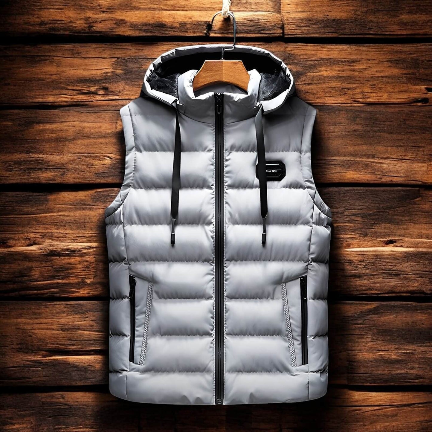 Men's Hooded Vest with Insulation for Autumn Layering - puffer vest