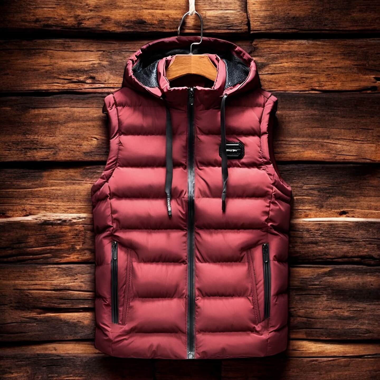 Men's Hooded Vest with Insulation for Autumn Layering - puffer vest