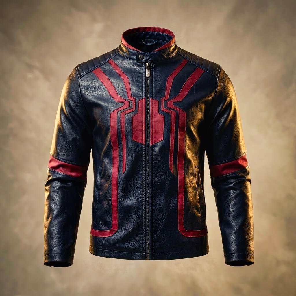 Men's Leather Jacket with spider-paneling for Evening Out - lather jacket