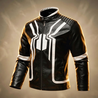 Men's Leather Jacket with spider-paneling for Evening Out - lather jacket