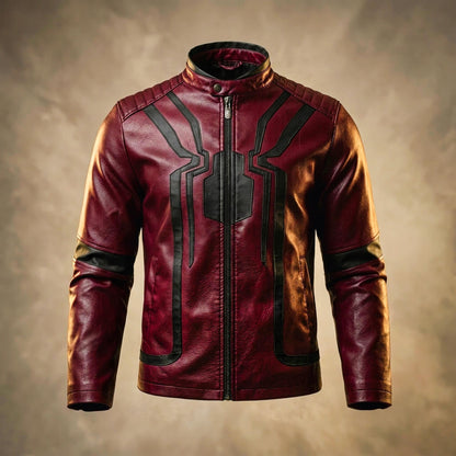 Men's Leather Jacket with spider-paneling for Evening Out - lather jacket