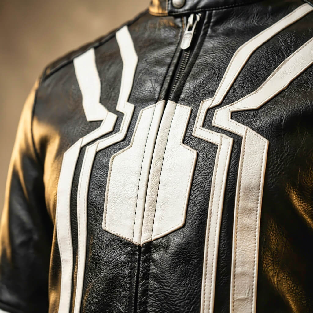 Men's Leather Jacket with spider-paneling for Evening Out - lather jacket