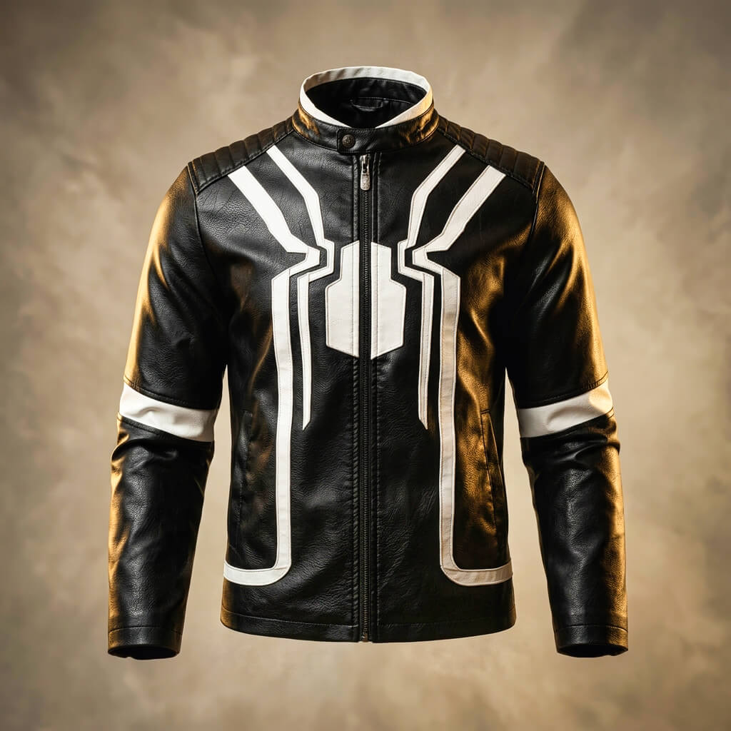 Men's Leather Jacket with spider-paneling for Evening Out - lather jacket