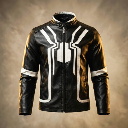 Men's Leather Jacket with spider-paneling for Evening Out - lather jacket