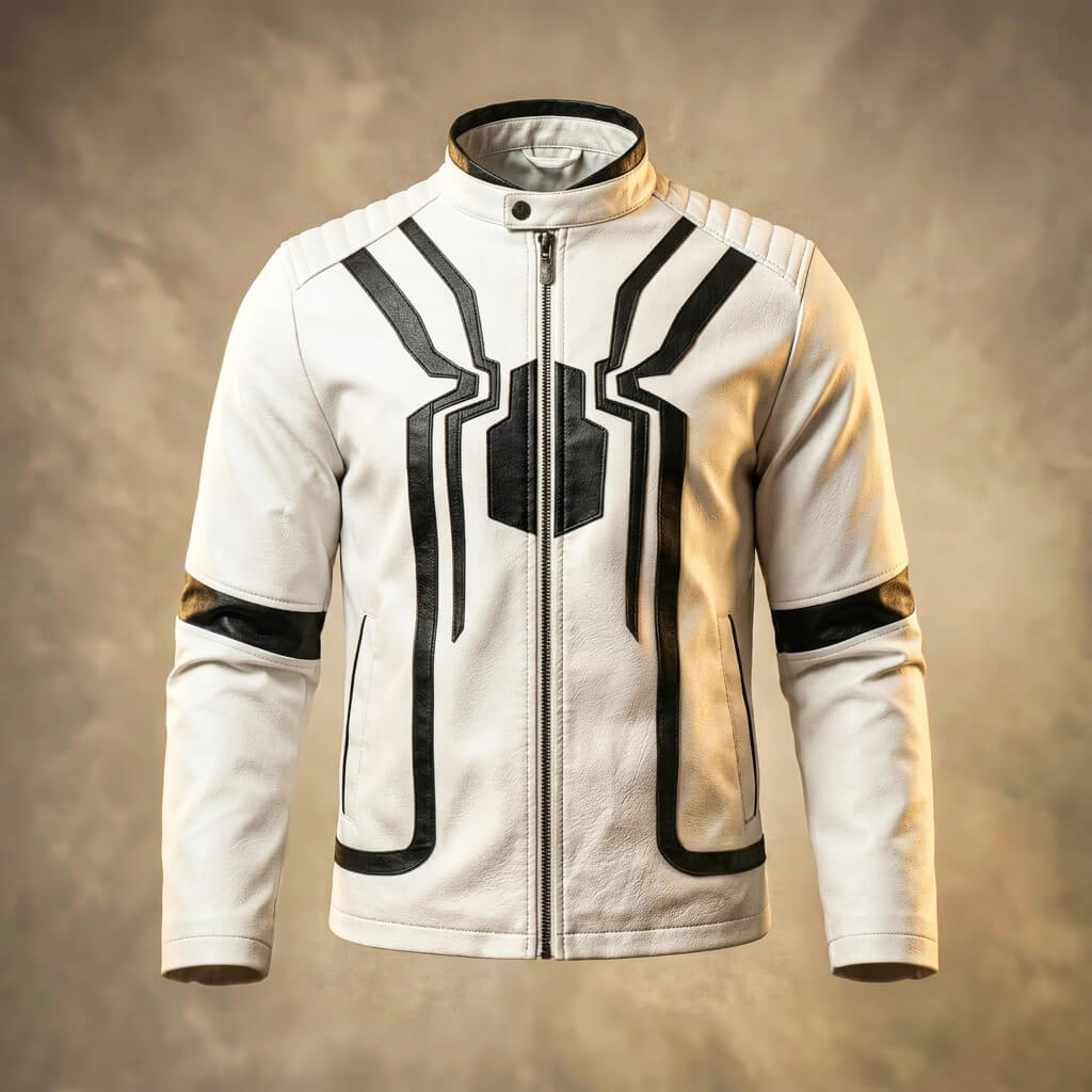 Men's Leather Jacket with spider-paneling for Evening Out - lather jacket