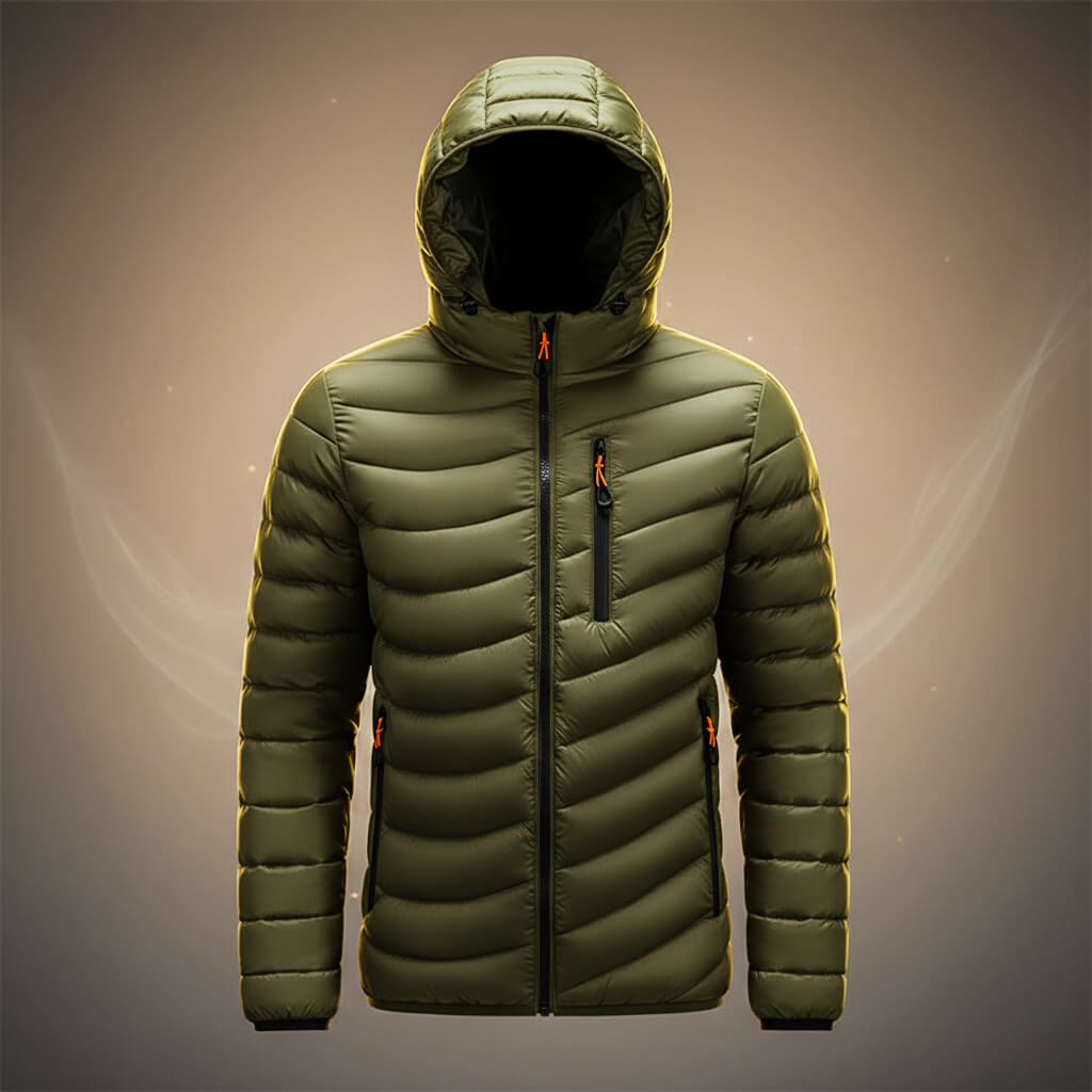 Men's Quilted Hooded Jacket with Removable Hood for Winter - hooded jacket