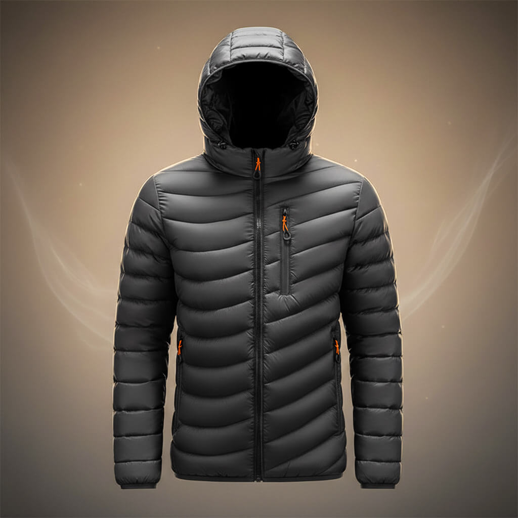 Men's Quilted Hooded Jacket with Removable Hood for Winter - hooded jacket