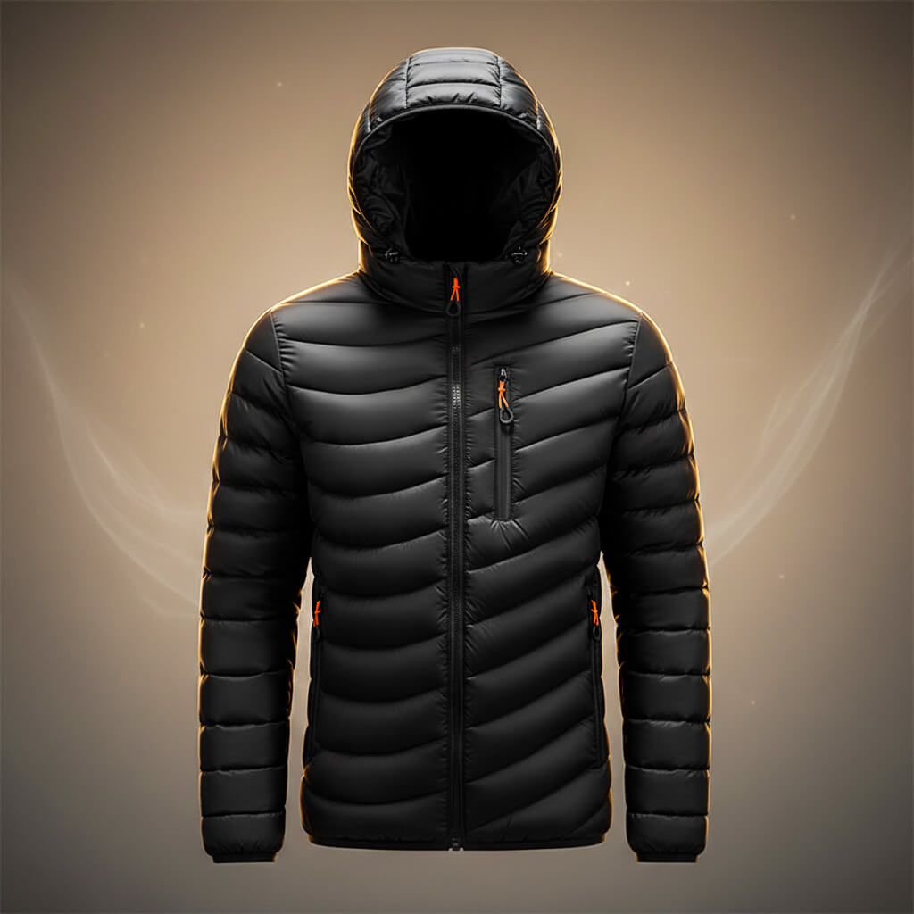 Men's Quilted Hooded Jacket with Removable Hood for Winter - hooded jacket