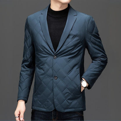 Men's Quilted Jacket with Notch Lapel for Smart-Casual - Casual coat
