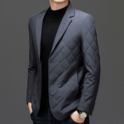 Men's Quilted Jacket with Notch Lapel for Smart-Casual - Casual coat