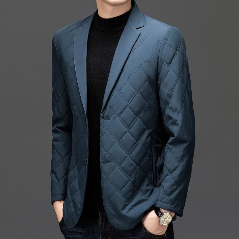 Men's Quilted Jacket with Notch Lapel for Smart-Casual - Casual coat