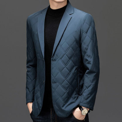 Men's Quilted Jacket with Notch Lapel for Smart-Casual - Casual coat