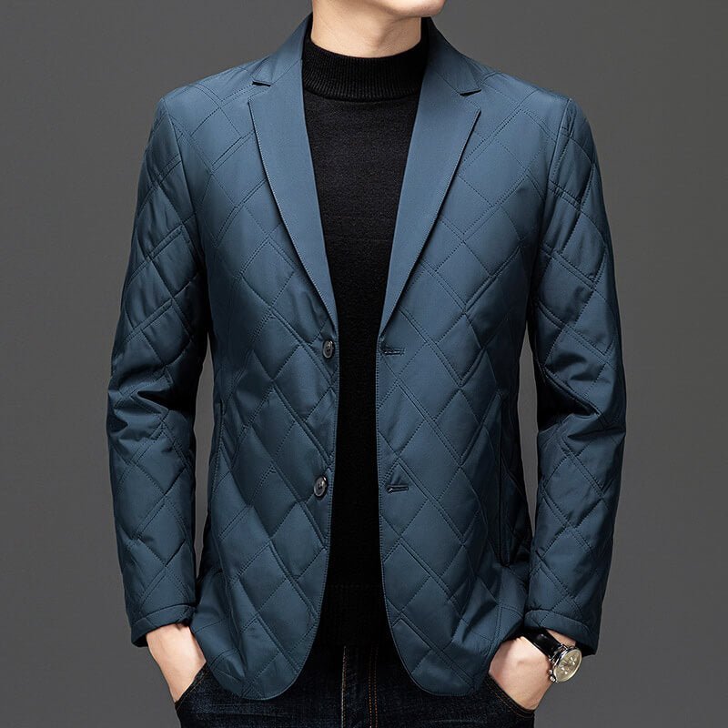 Men's Quilted Jacket with Notch Lapel for Smart-Casual - Casual coat