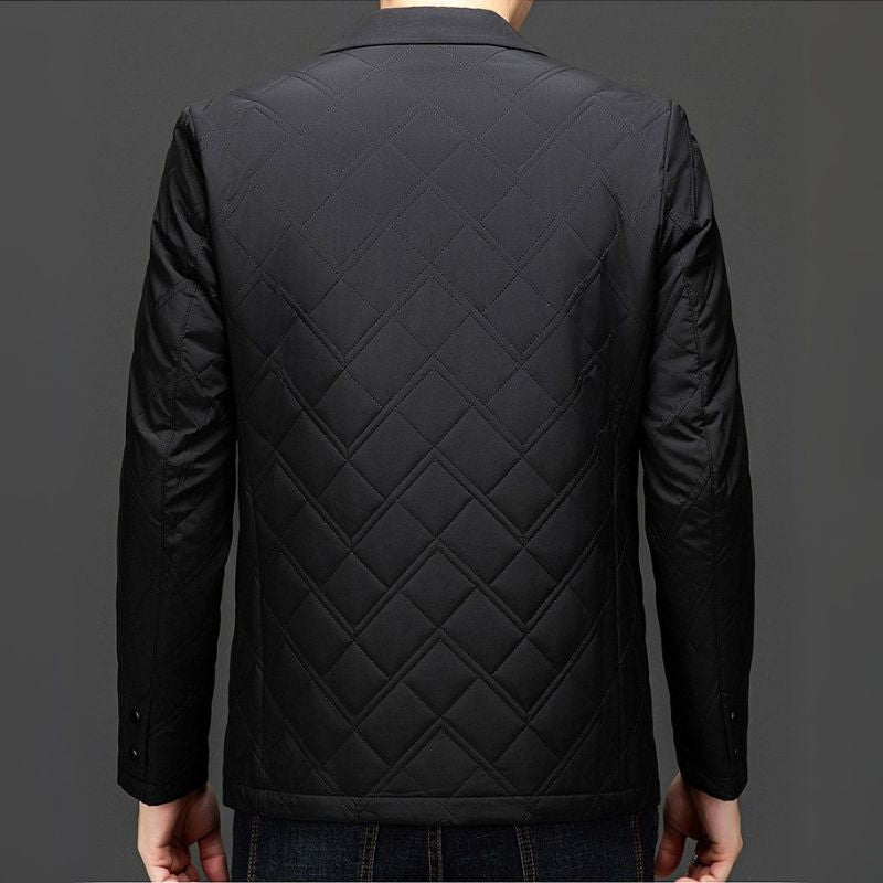 Men's Quilted Jacket with Notch Lapel for Smart-Casual - Casual coat