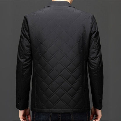 Men's Quilted Jacket with Notch Lapel for Smart-Casual - Casual coat