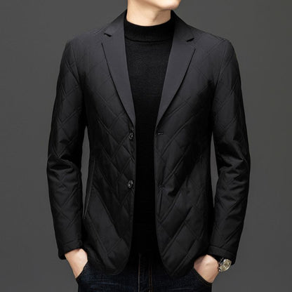 Men's Quilted Jacket with Notch Lapel for Smart-Casual - Casual coat