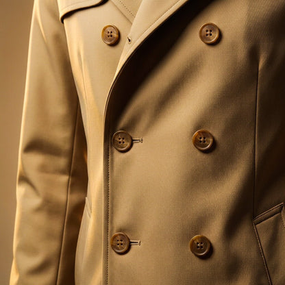 Men's Trench Coat with Nanosilk shell for in-between seasons - long coat