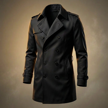 Men's Trench Coat with Nanosilk shell for in-between seasons - long coat
