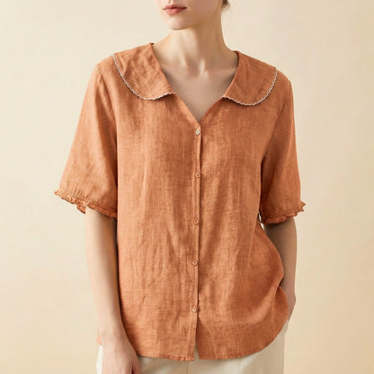 Clara Cotton-Linen Blouse