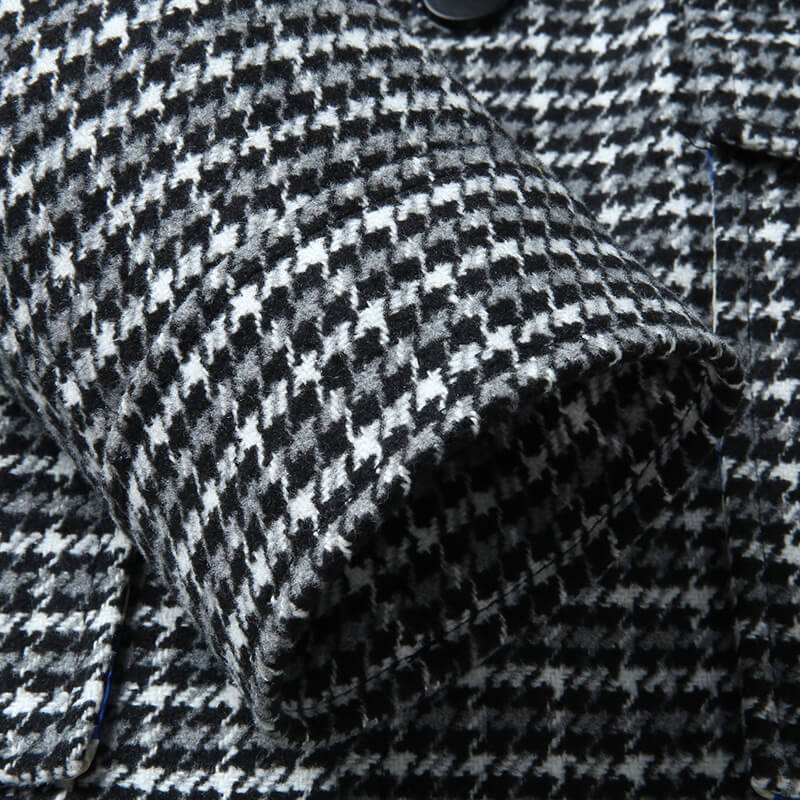 Men's Houndstooth Jacket with Soft-touch for Casual