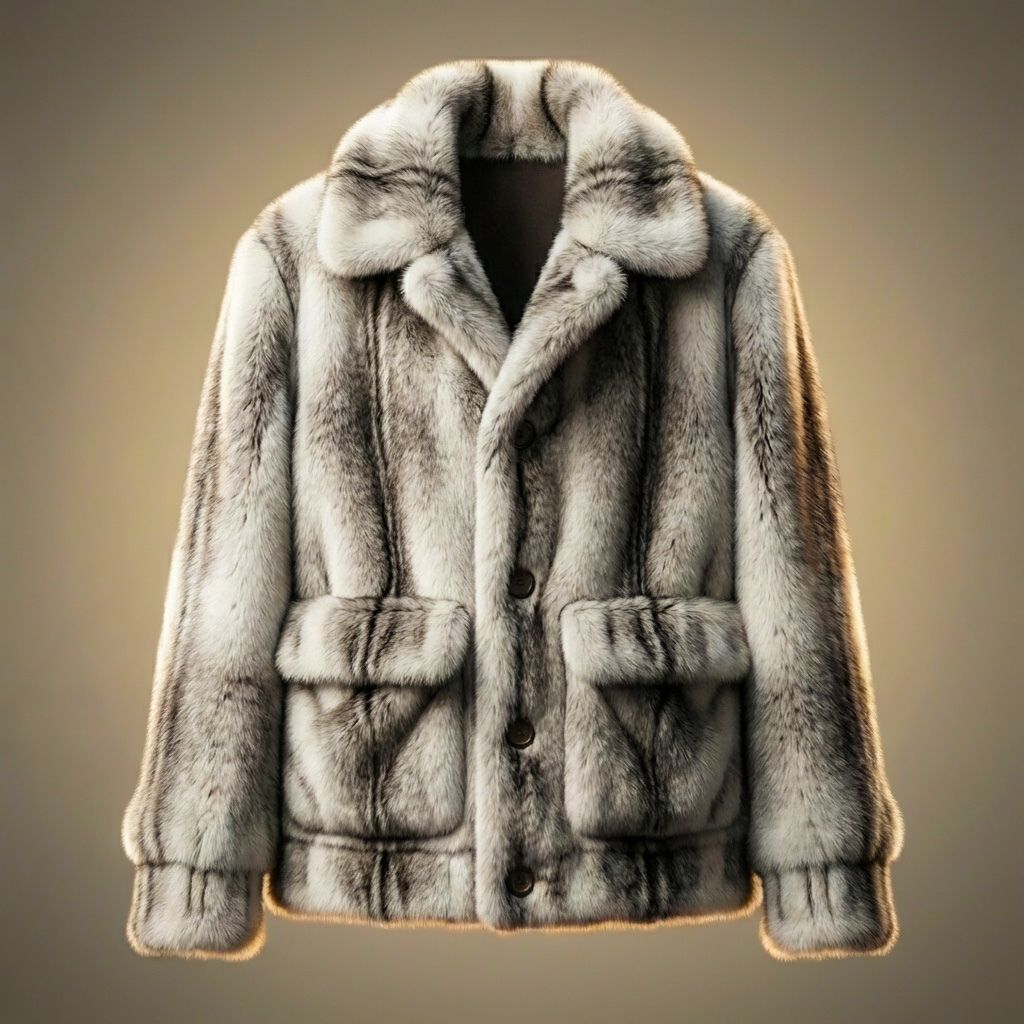 Men's Fur Jacket with Oversized Shawl Collar for Evenings