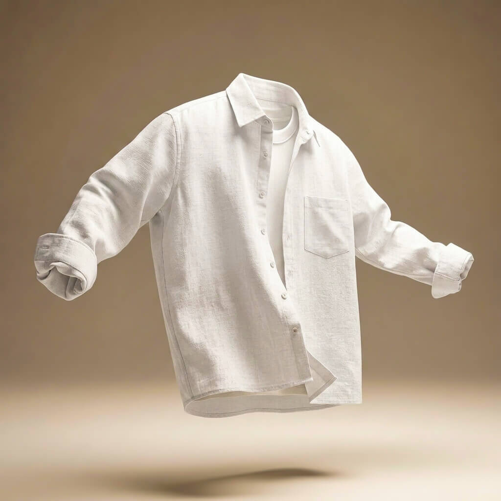 Men's Cotton Linen Shirt with Breathable Texture for Summer