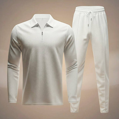 Men's Waffle-Knit Athleisure Set with Soft Hand for Home